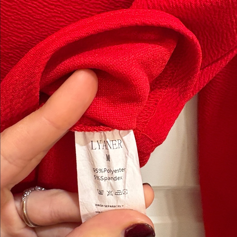 ✨Ruby Red 💋 Puffed Sleeve Blouse✨ - Picture 3 of 3